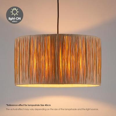 Raffia lampenkap - cilindrisch - beige - Boheemse stijl - ø40 x 22 cm - E27 fitting - Ontworpen voor Vloerlamp en Pendellamp - Ontworpen voor woonkamer en eetkamer