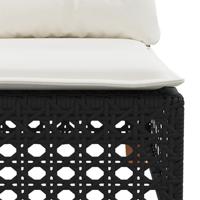 7-delige Loungeset met kussens poly rattan zwart - thumbnail