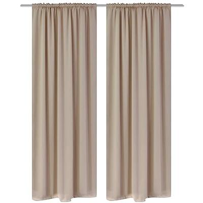 VidaXL Gordijnen met gleuven 135 x 245 cm crème 2 st