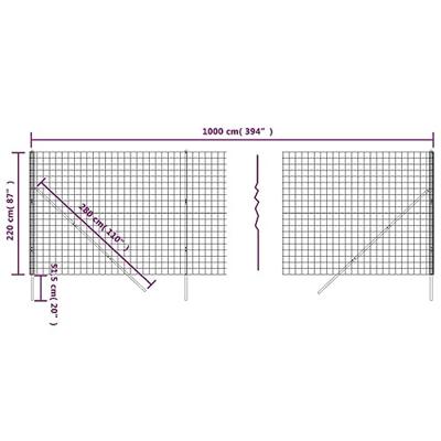 VidaXL Draadgaashek 2,2x10 m gegalvaniseerd staal antracietkleurig