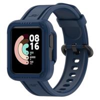 By Qubix - Siliconen sportband met case - Navy - Xiaomi Redmi Watch 2 (Lite) - thumbnail