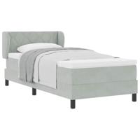 Boxspringbed met matras fluweel lichtgrijs 90x190 cm - thumbnail