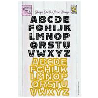 Nellie's Choice • shape dies & clear stamp scandinavisch alfabet hoofdletter 26st. - thumbnail
