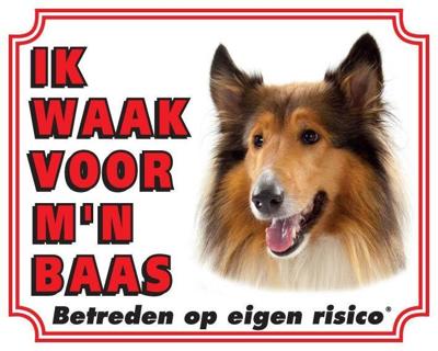 Schotse Herder / Collie Waakbord - Ik waak Bruin