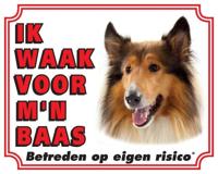 Schotse Herder / Collie Waakbord - Ik waak Bruin - thumbnail