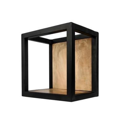 HSM Collection wandbox Levels - naturel/zwart - 25x18x25 cm