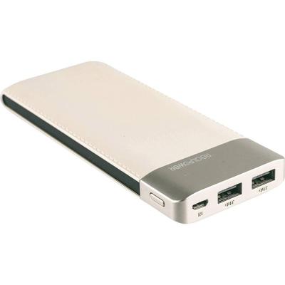 RealPower PB-8000 Powerbank 8000 mAh LiPo Champagne Statusweergave RealPower PB-8000 Powerbank 8000 mAh LiPo Champagne Statusweergave