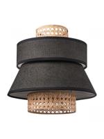 Home sweet home lampenkap Cane weave - linnen / zwart - thumbnail