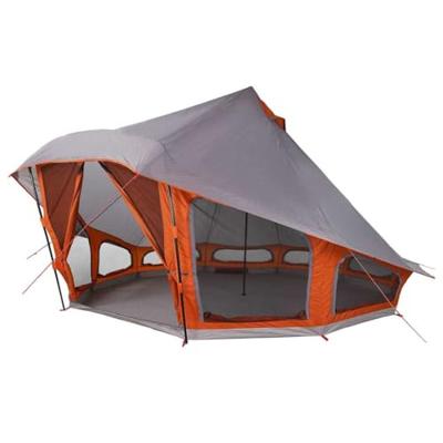 VidaXL Familie tipi tent tipi grijs en oranje 508 x 470 x 300 cm VidaXL Familie tipi tent tipi grijs en oranje 508 x 470 x 300 cm