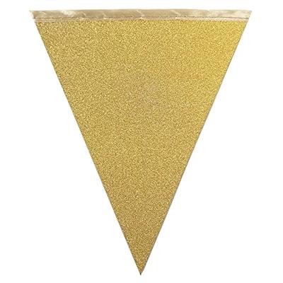 Haza Witbaard Vlaggenlijn goud glitter, 6mtr.