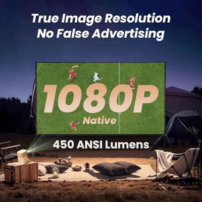 Yaber T2Plus Beamer LED 450 ANSI-lumen 1920 x 1080 Full HD Werkt op accu, 4K ondersteuning, Geïntegreerde JBL luidspreker, Smart-TV-Dongle, Autofocus,