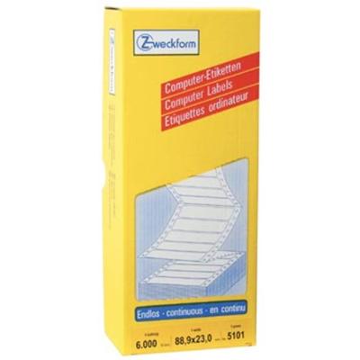 Etiket Avery Zweckform 5101 88.9x23mm 1-baans wit 6000stuks