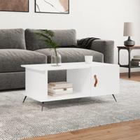 Salontafel 90x50x40 cm bewerkt hout wit - thumbnail