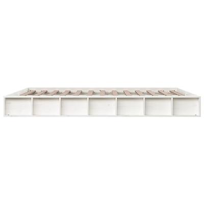 Bedframe massief hout wit 150x200 cm 5FT King Size Bedframe massief hout wit 150x200 cm 5FT King Size