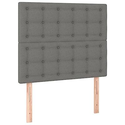 Hoofdbord LED 80x5x118/128 cm stof donkergrijs