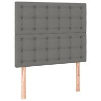 Hoofdbord LED 80x5x118/128 cm stof donkergrijs - thumbnail