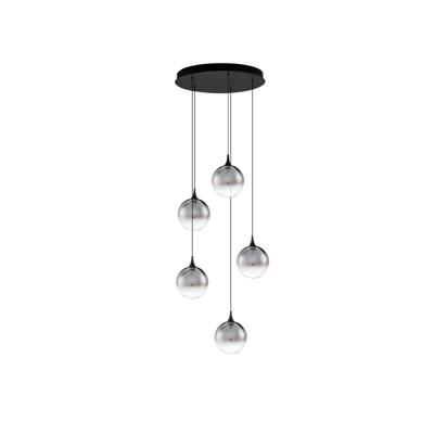 Lyora HanglampOrenda rond 5-lichts smoke glas - 9416961