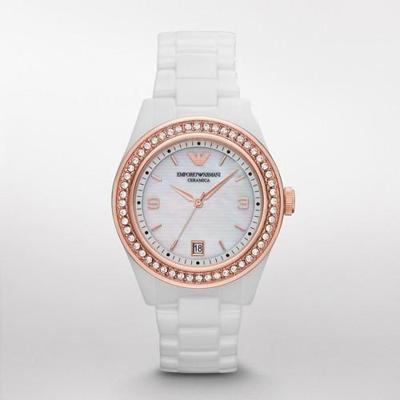 Emporio Armani White Dames Ceramica keramiek Rosegoud Ar1472
