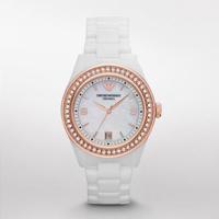 Emporio Armani White Dames Ceramica keramiek Rosegoud Ar1472 - thumbnail