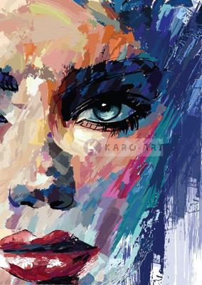 Afbeelding op acrylglas - Abstracte vrouw III, print op acrylglas