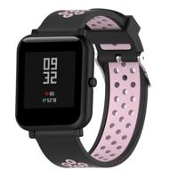 Dubbele kleur silicone sport polsband voor Xiaomi Huami Amazfit bip Lite versie 20mm (zwart roze) - thumbnail