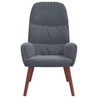 Relaxstoel fluweel donkergrijs - thumbnail