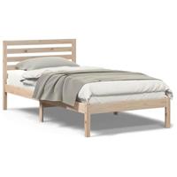 Bedframe met hoofdeinde Bruin 90 x 190 cm Massief grenenhout - thumbnail