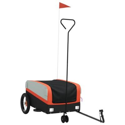 Fietstrailer 30 kg ijzer zwart en oranje - thumbnail