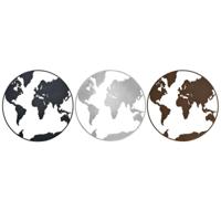 Wanddecoratie DKD Home Decor Metaal Wereldkaart (100 x 1 x 100 cm) (3 pcs) - thumbnail