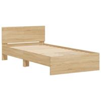 Bedframe met hoofdbord en LED sonoma eikenkleurig 100x200 cm - thumbnail