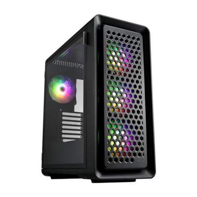 FSP Fortron CUT593P Tower Gaming-behuizing Zwart 4 voorgeïnstalleerde LED-ventilators, Stoffilter, Zijvenster FSP Fortron CUT593P Tower Gaming-behuizing Zwart 4 voorgeïnstalleerde LED-ventilators, Stoffilter, Zijvenster