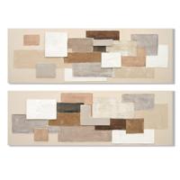 Canvas Home ESPRIT Wit Beige Abstract Stads 150 x 3 x 50 cm (2 Stuks) - thumbnail