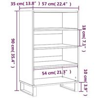 Hoge kast 57x35x90 cm bewerkt hout betongrijs - thumbnail