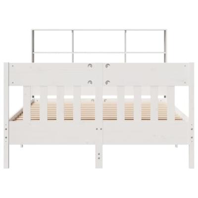 Bedframe zonder matras massief grenenhout wit 140x190 cm