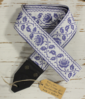 Holy Cow Straps 60's Real Vintage Blue Embroidered Flower - thumbnail