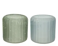 Waxinelichthouder Glas 8cm Ø7,5 Assorti 1st - thumbnail