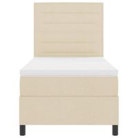 Boxspring bed met matras met hoofdeinde Crème 90 x 190 cm Stof - thumbnail