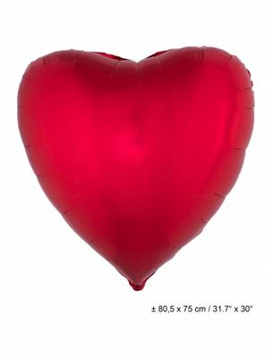 Folieballon Hart rood 80cm