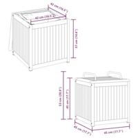 Kussenbox 45x45x45/53 cm massief acaciahout en staal - thumbnail