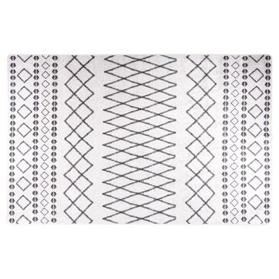 VidaXL Vloerkleed wasbaar anti-slip 80x150 cm zwart en wit