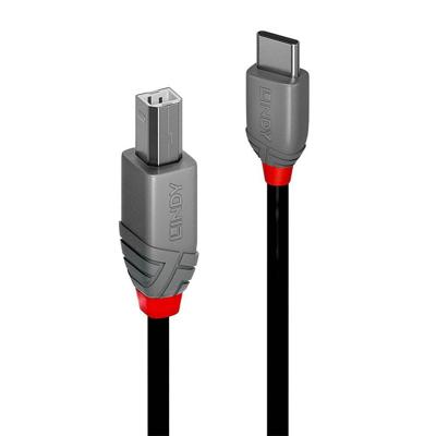 LINDY 36941 USB-kabel USB 2.0 USB-C stekker, USB-B stekker 1.00 m Zwart