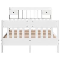 Bedframe zonder matras massief grenenhout wit 150x200 cm - thumbnail