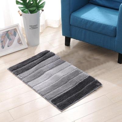 Stripe indoor anti-slip badkamer keuken Vloermatten microfiber tapijt tapijt grootte: 51x 81.5 cm (grijs) Stripe indoor anti-slip badkamer keuken Vloermatten microfiber tapijt tapijt grootte: 51x 81.5 cm (grijs)