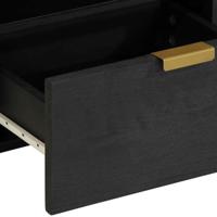 Nachtkastje 40x33x46 cm bewerkt hout zwart - thumbnail