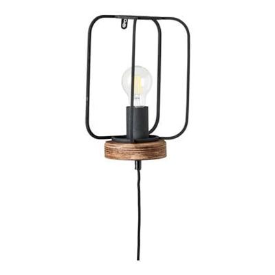 Brilliant WandlampTosh zwart met houtbruin - 99499/66