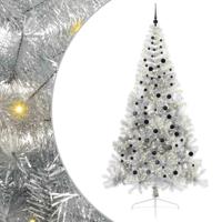 VidaXL Kunstmatig voorverlicht kerstboom met 300 led zilver 240 cm pet - thumbnail