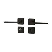 Hardbrass Achterdeurset vierkant Zenith compleet SKG3 met kerntrekbeveiliging - puurzwart - thumbnail