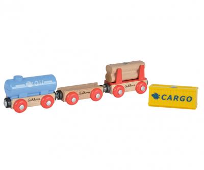 Jonotoys Eichhorn 3 houten wagons met magneten