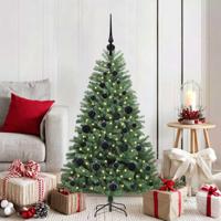 VidaXL Kunstmatige inklapbare kerstboom groen 120 cm pvc en metaal - thumbnail
