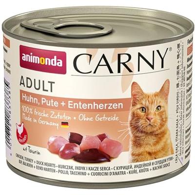 ANIMONDA Carny Adult Chicken, turkey and duck hearts - nat kattenvoer - 200g